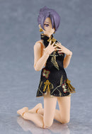 Max Factory 569c figma Female Body (Mika) with Mini Skirt Chinese Dress Outfit (Black) - figma Styles Action Figure