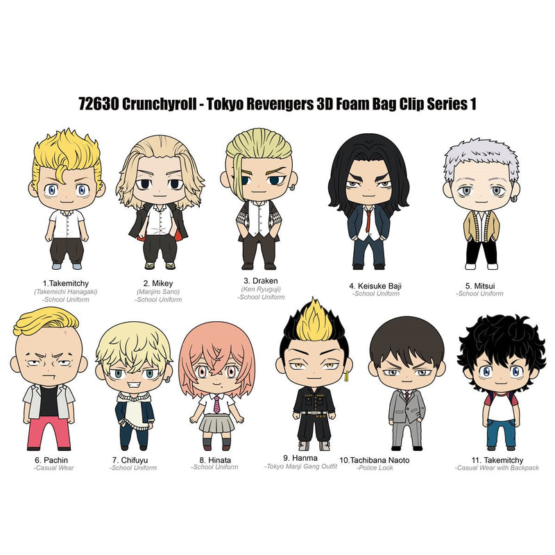 Monogram Tokyo Revengers 3d Foam Bag Clip Display Case 24 Pcs Series 1
