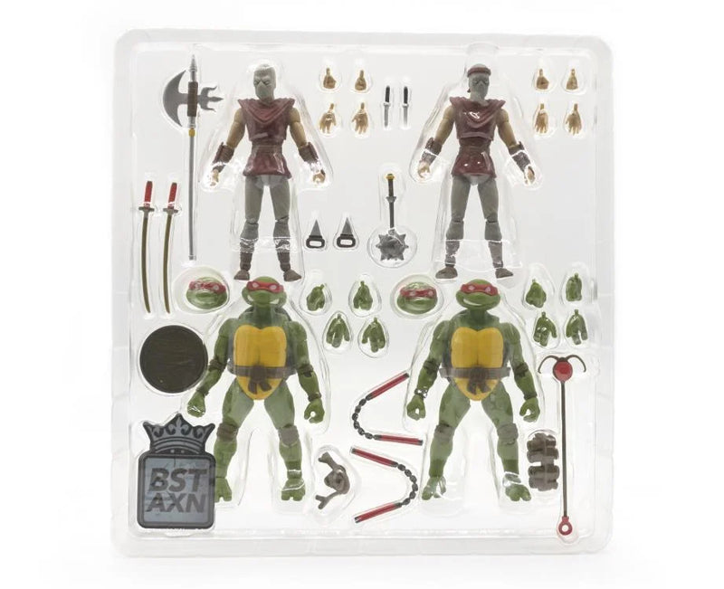 The Loyal Subjects BST AXN PX Previews Exclusive Classic Comic Four-Pack (Set 1) Foot Soldier and Leonardo & Michelangelo