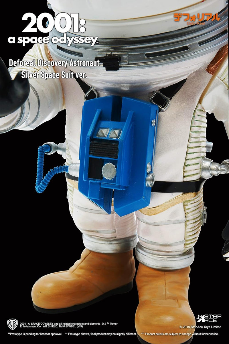 STAR ACE TOYS DefoReal Discovery Astronaut Silver Space Suit ver. - 2001 A Space Odyssey Soft Vinyl Statue