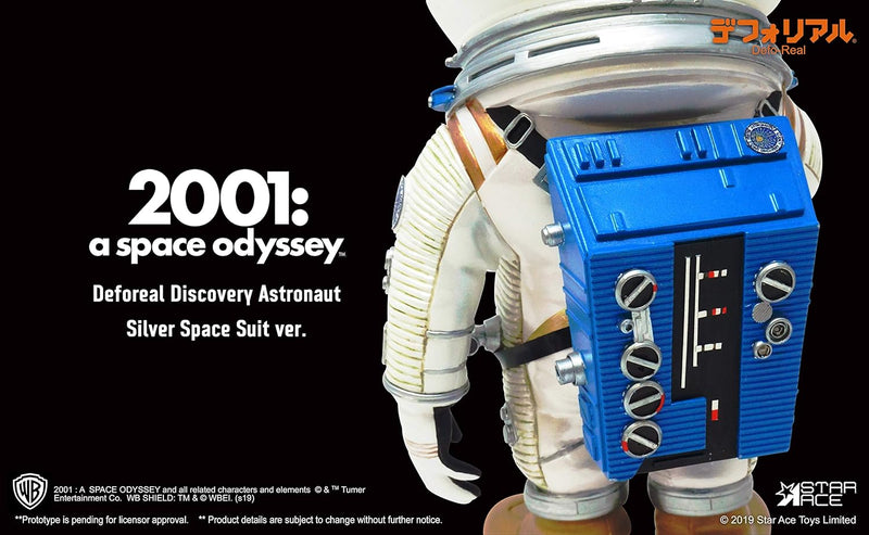 STAR ACE TOYS DefoReal Discovery Astronaut Silver Space Suit ver. - 2001 A Space Odyssey Soft Vinyl Statue