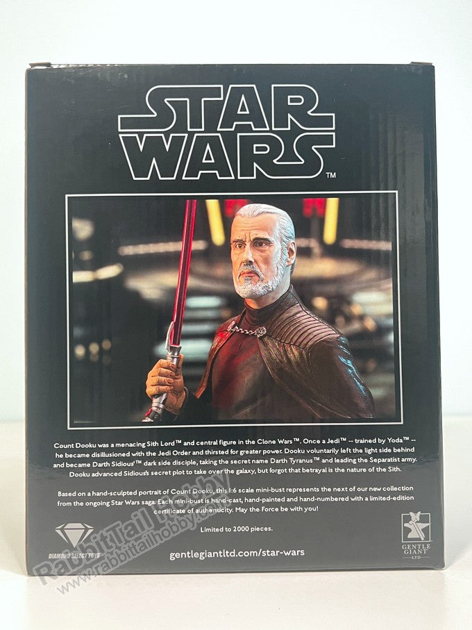 DIAMOND SELECT TOYS Count Dooku 1/6 Bust - Star Wars Scale Figure