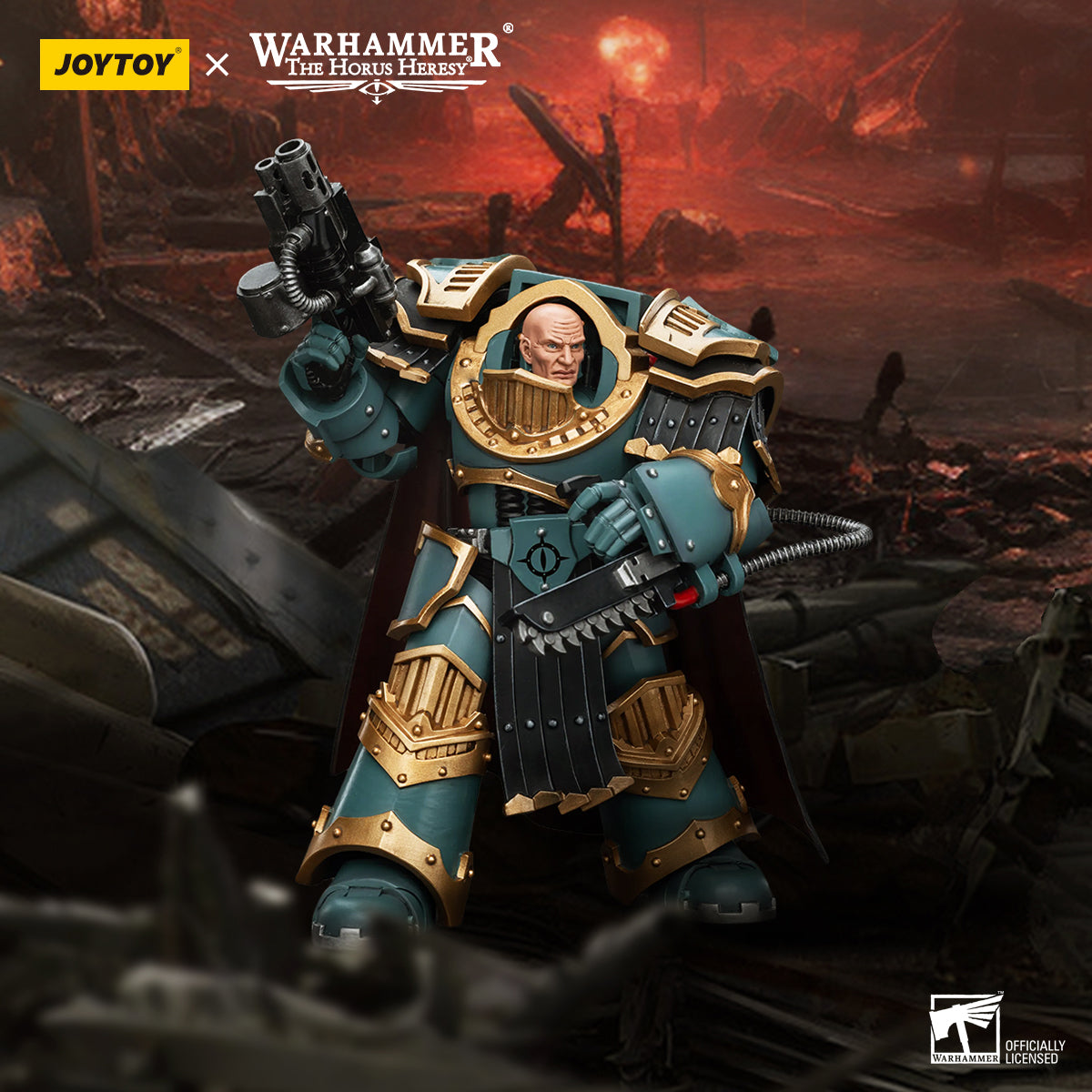 JOYTOY Warhammer 40K Sons of Horus Legion Praetor in Cataphractii Term