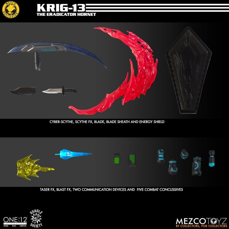 MEZCO TOYS ONE-12 COLLECTIVE KRIG-13 ERADICATOR HORNET MDX - Rumble Society Action Figure