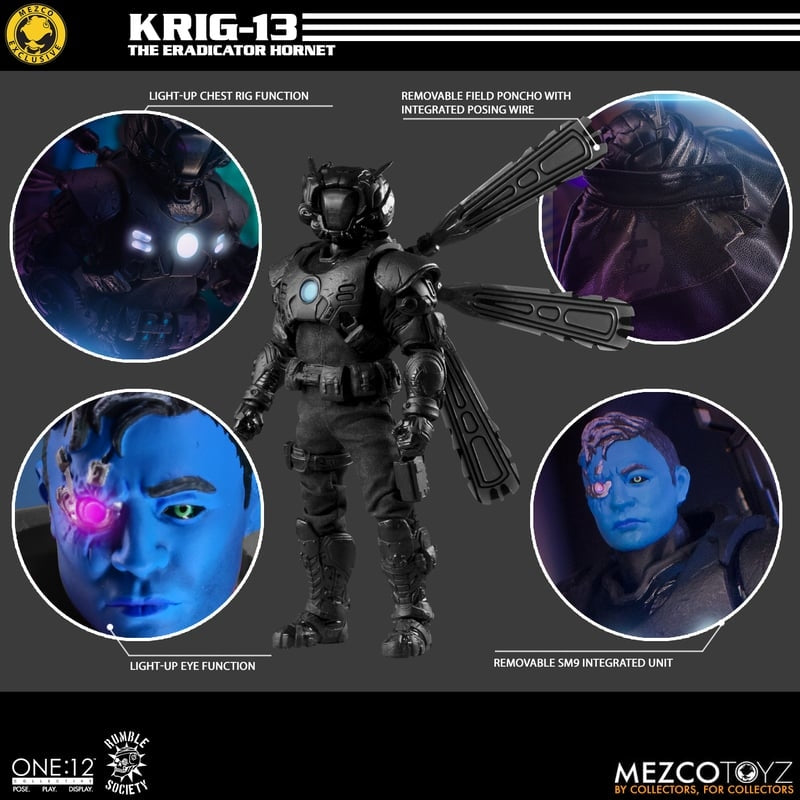 MEZCO TOYS ONE-12 COLLECTIVE KRIG-13 ERADICATOR HORNET MDX - Rumble Society Action Figure