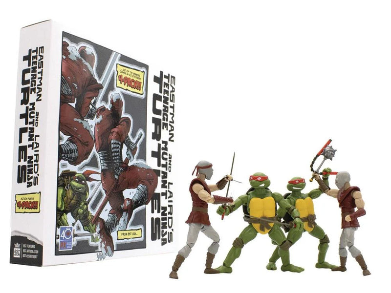 The Loyal Subjects BST AXN PX Previews Exclusive Classic Comic Four-Pack (Set 1) Foot Soldier and Leonardo & Michelangelo