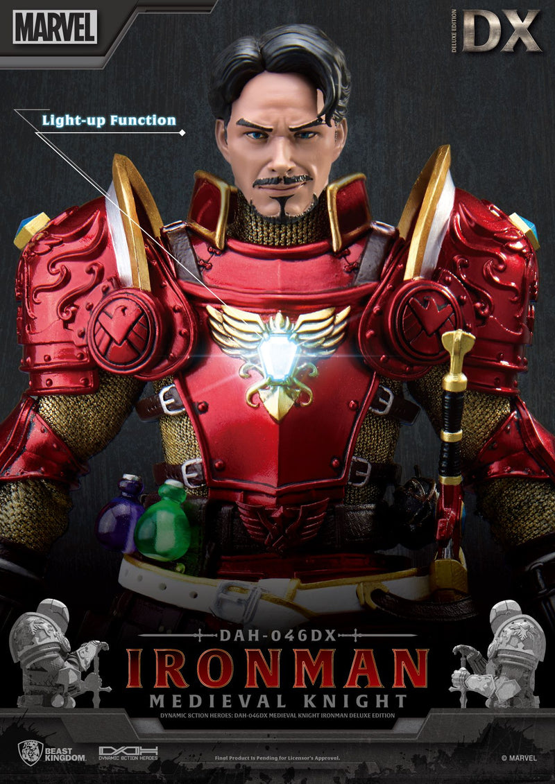BEAST KINGDOM Dynamic 8ction Heroes DAH-046DX Medieval Knight Iron Man Deluxe Version - Marvel Action Figure
