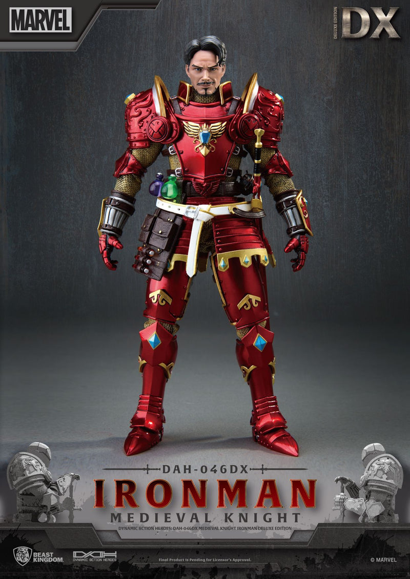 BEAST KINGDOM Dynamic 8ction Heroes DAH-046DX Medieval Knight Iron Man Deluxe Version - Marvel Action Figure