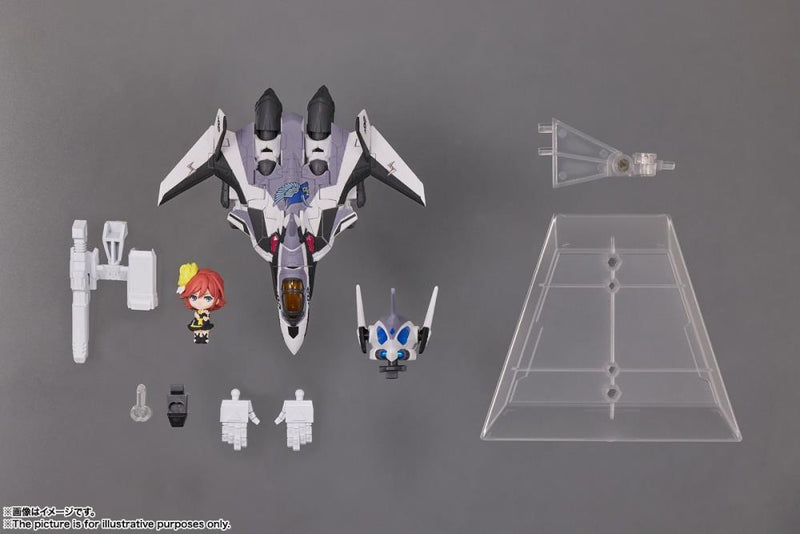 BANDAI Tamashii Nations Tiny Session VF-31J Siegfried with Kaname Buccaneer - Macross Delta Action Figure