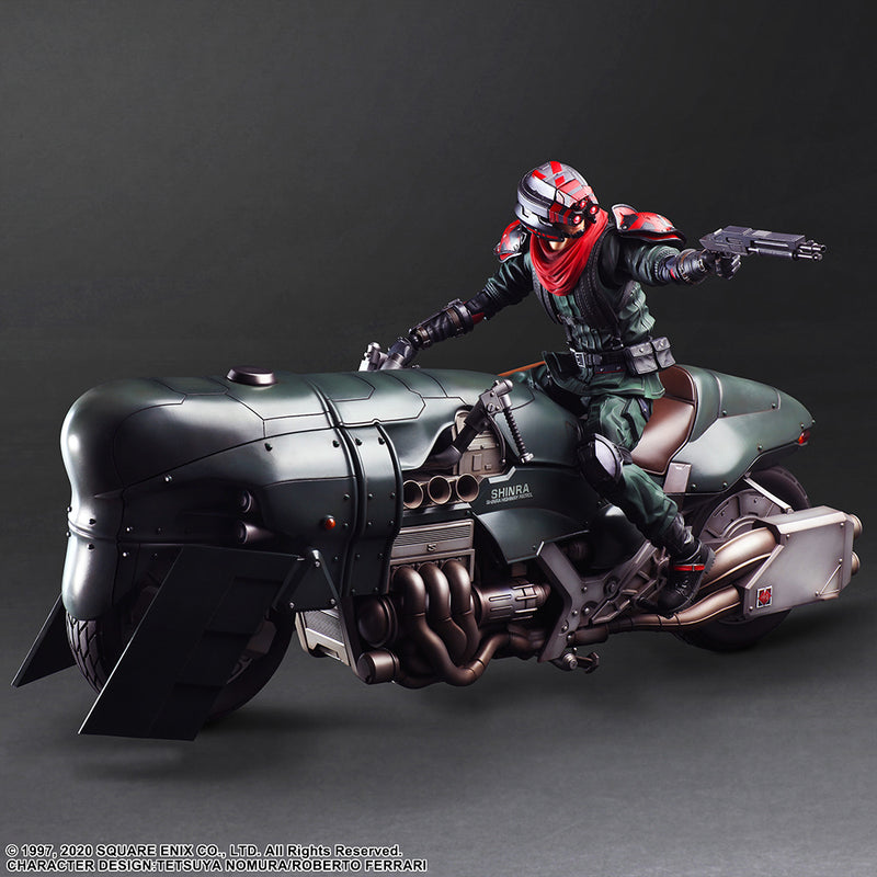 Square Enix Play Arts Kai Shinra Elite Security Officer & Motorcycle Set - Final Fantasy VII Remake Action Figure