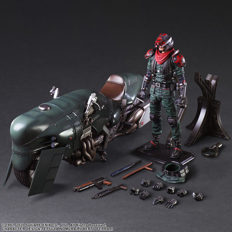 Square Enix Play Arts Kai Shinra Elite Security Officer & Motorcycle Set - Final Fantasy VII Remake Action Figure