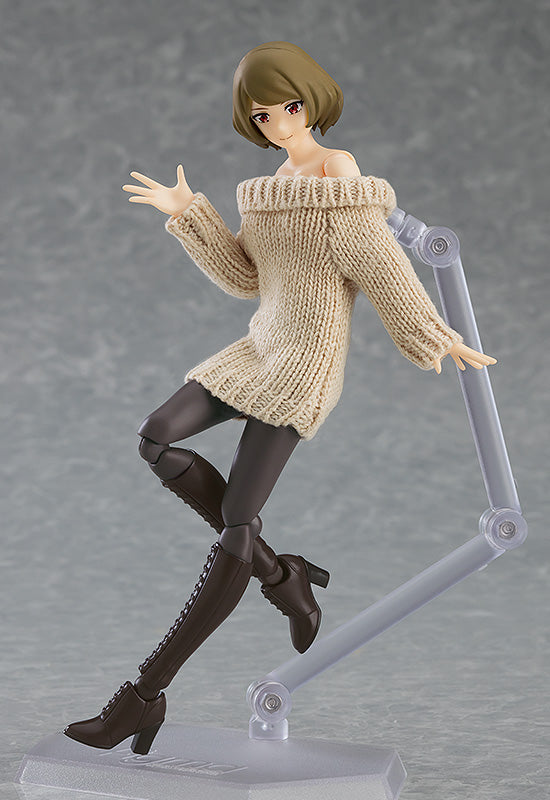 Max Factory 574 figma Female Body (Chiaki) with Off-the-Shoulder Sweater Dress - figma Styles Action Figure