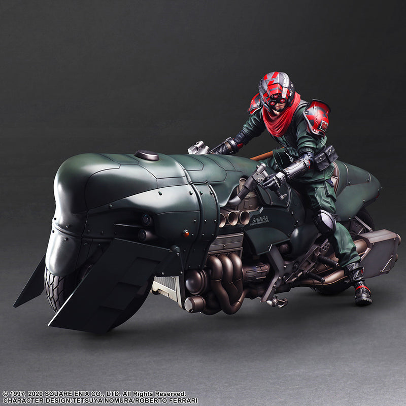 Square Enix Play Arts Kai Shinra Elite Security Officer & Motorcycle Set - Final Fantasy VII Remake Action Figure