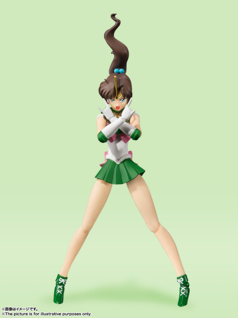 BANDAI Tamashii Nations S.H.Figuarts Sailor Jupiter Animation Color Edition - Pretty Guardian Sailor Moon Action Figure
