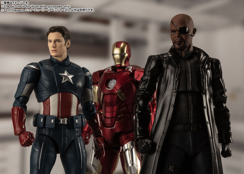 BANDAI Tamashii Nations S.H.Figuarts Nick Fury (Avengers) - Marvel Avengers Action Figure