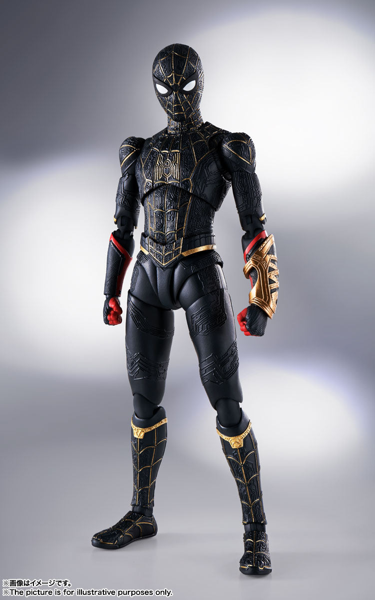 BANDAI Tamashii Nations S.H.Figuarts Spiderman Black & Gold Suit Special Set - Spider-Man No Way Home Action Figure