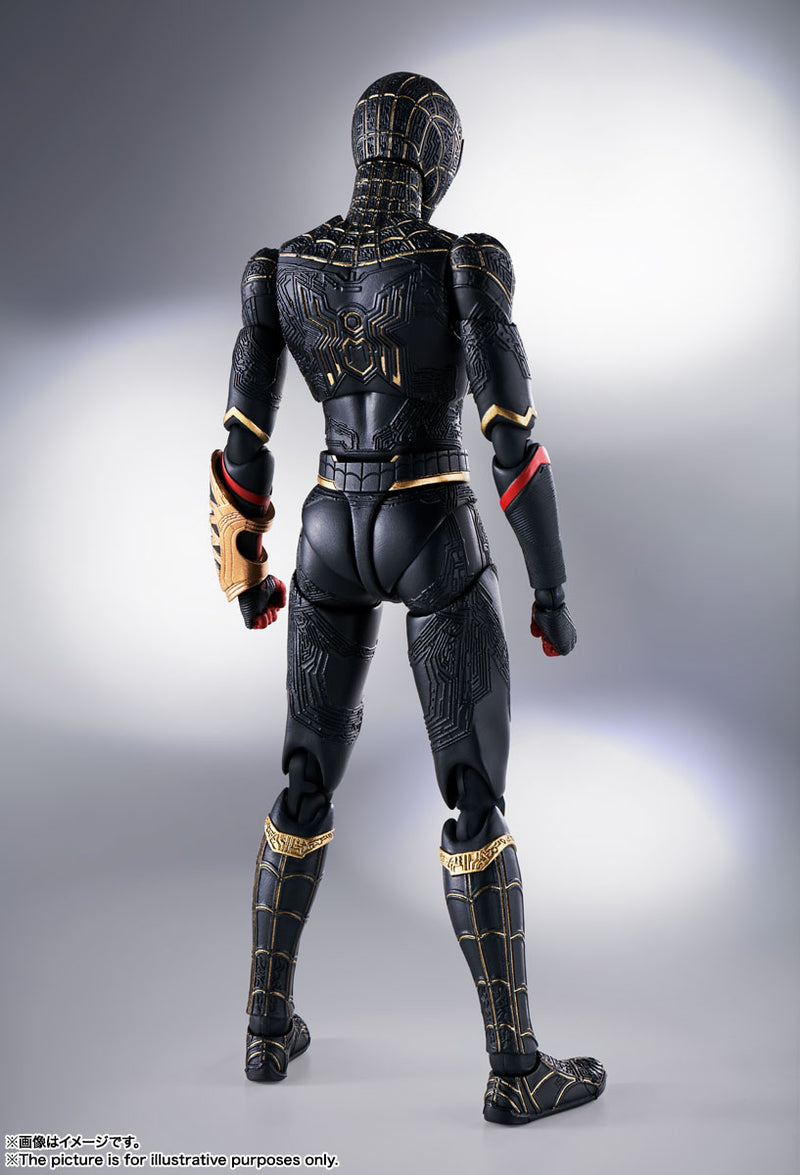 BANDAI Tamashii Nations S.H.Figuarts Spiderman Black & Gold Suit Special Set - Spider-Man No Way Home Action Figure