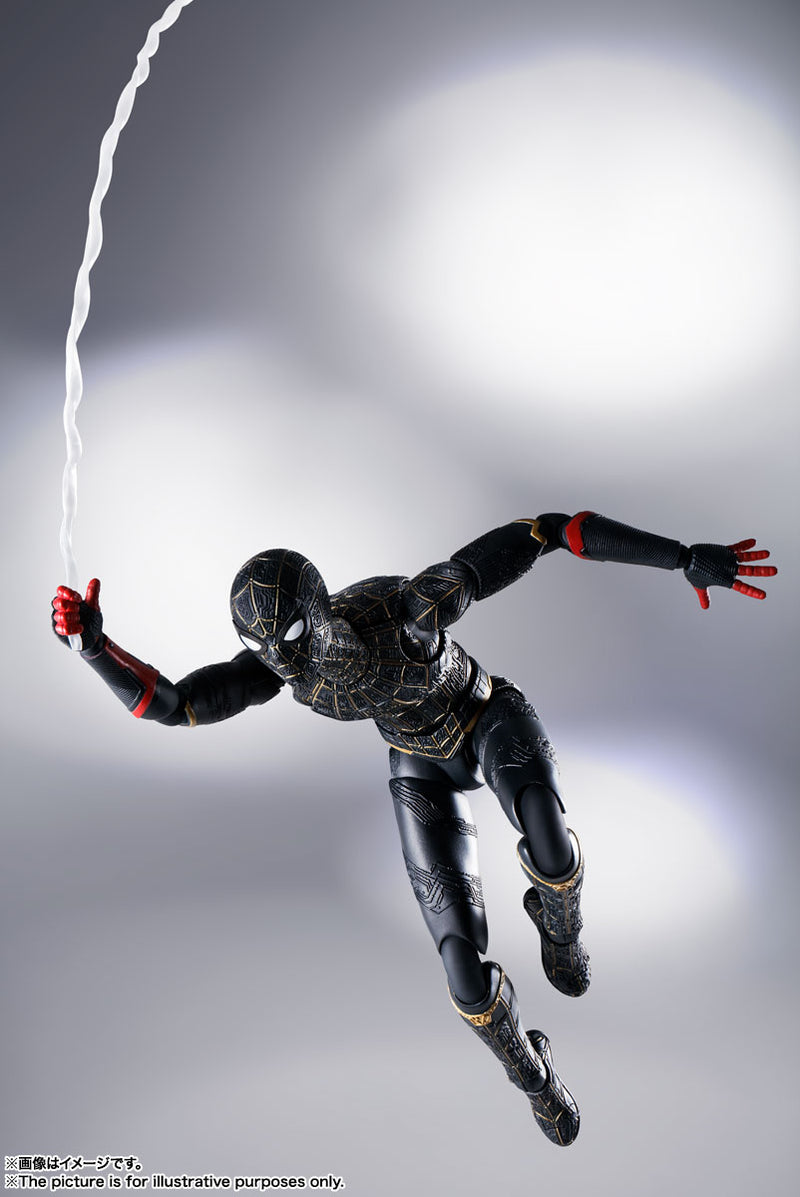 BANDAI Tamashii Nations S.H.Figuarts Spiderman Black & Gold Suit Special Set - Spider-Man No Way Home Action Figure