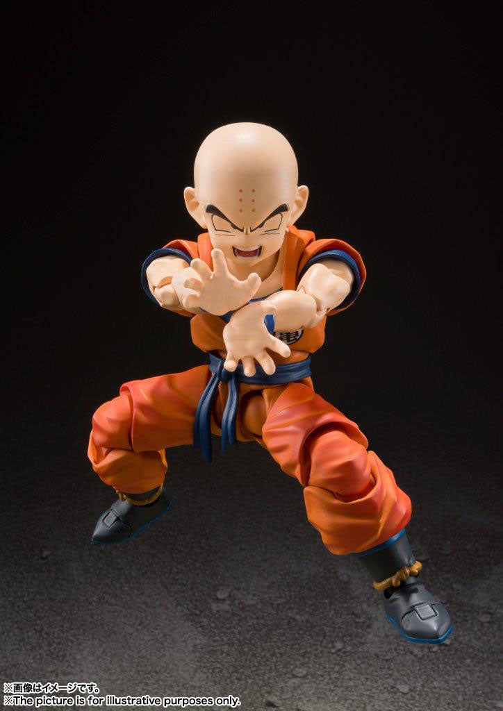 BANDAI Tamashii Nations S.H.Figuarts Krillin Earth's Strongest Man - Dragon Ball Action Figure